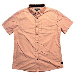 Roark‎ Button-Up Shirt Short Sleeve Casual Classic Fit Salmon M Boho Beach